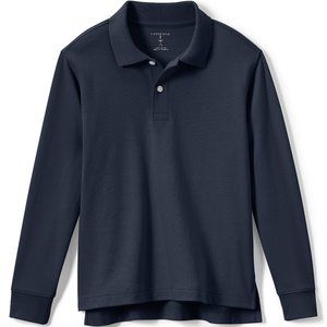 🔥 Lands' End Kids | Navy Blue Long-Sleeved Polo Shirt Medium (10-12)